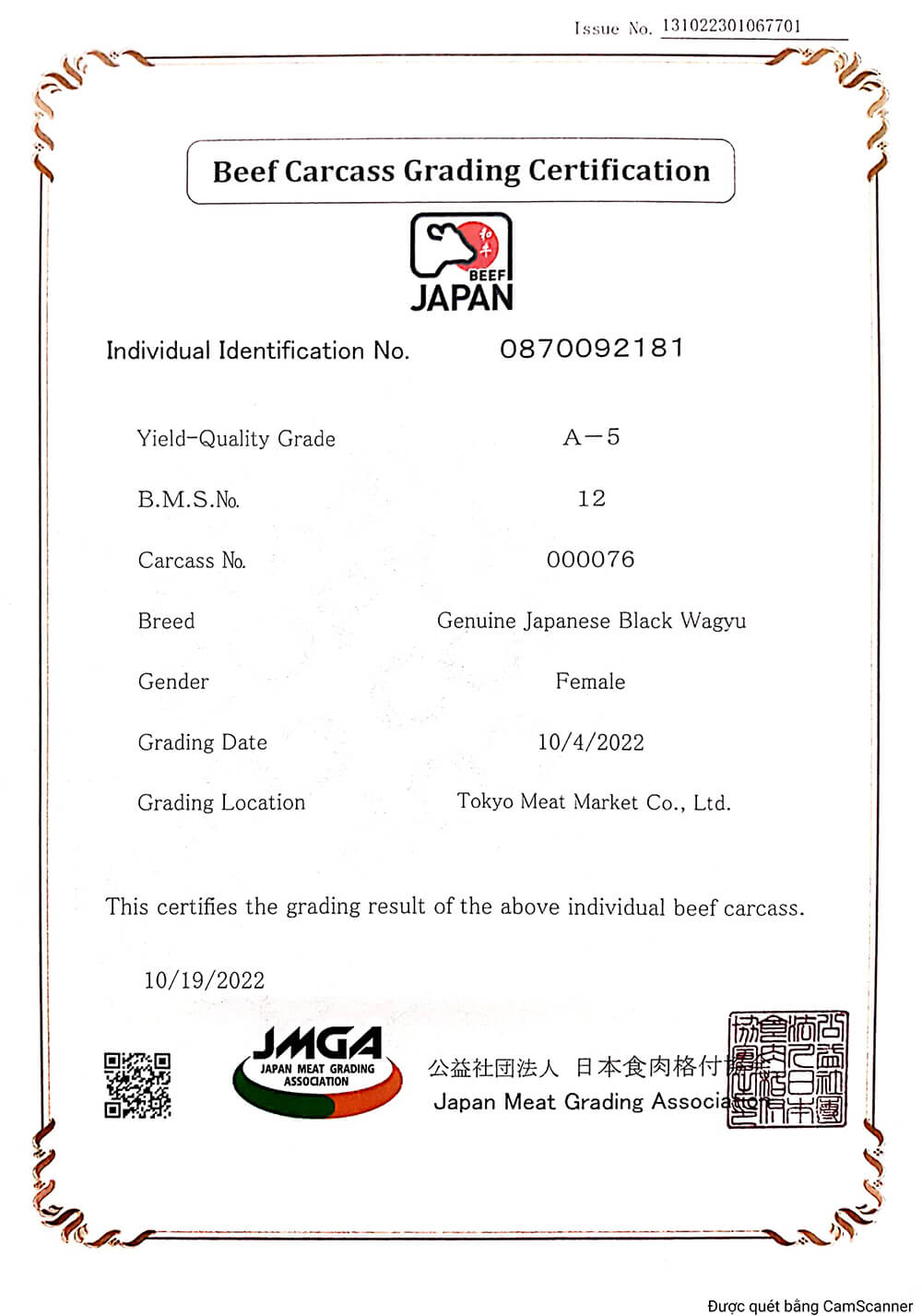 Giấy chứng nhận Olamfoods